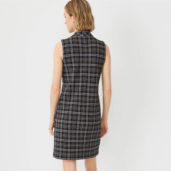Ann Taylor 00P Petite Plaid Mock Neck Shift Dress - Picture 4 of 4